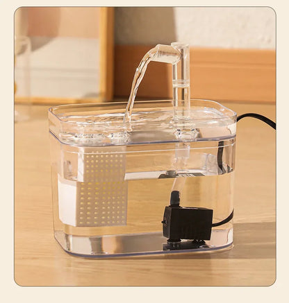 Automatic Pet Water Fountain Transparent USB Power Cat Water Dispenser 1500ml for Indoor Dog and Cat Water Feeding Supplies