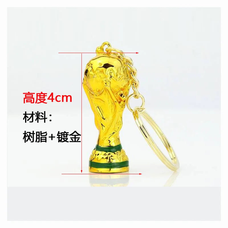 Football Trophy Metal Keychain Soccer Fan Collectible Pendant Gift