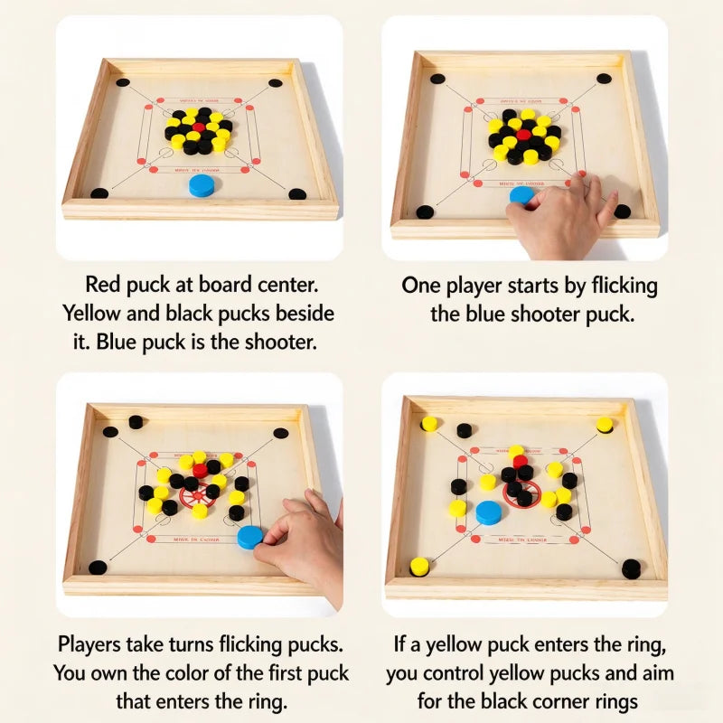 Wooden Sling Puck Tabletop Battle Board Game
