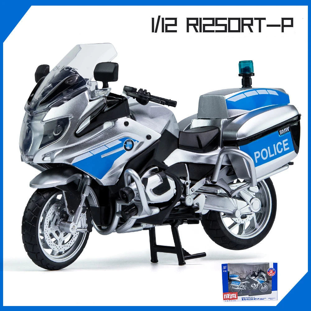 1:12 BMW R1250RT-P Police Diecast Motorcycle Model Toy Replica With Sound & Light birthday gift christmas gift Collection bike