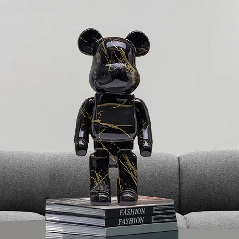 27cm Graffiti Bear Figurine Home Decoration Animal Statue Storage Money Jar Modern Room Sculpture Table Decor  Statues