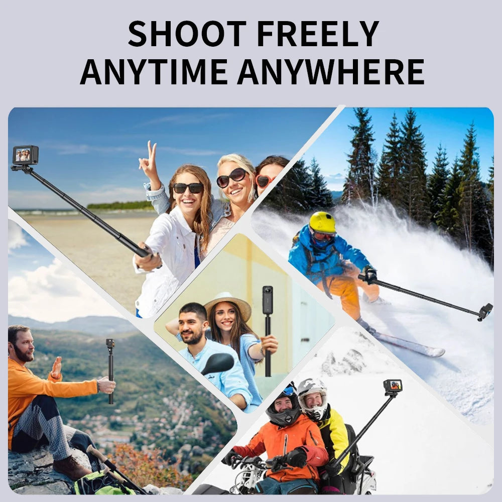 Invisible Selfie Stick and Bullet Time Handle Bundle for Insta360 X5 X4 X3 GO 3S Ace Pro