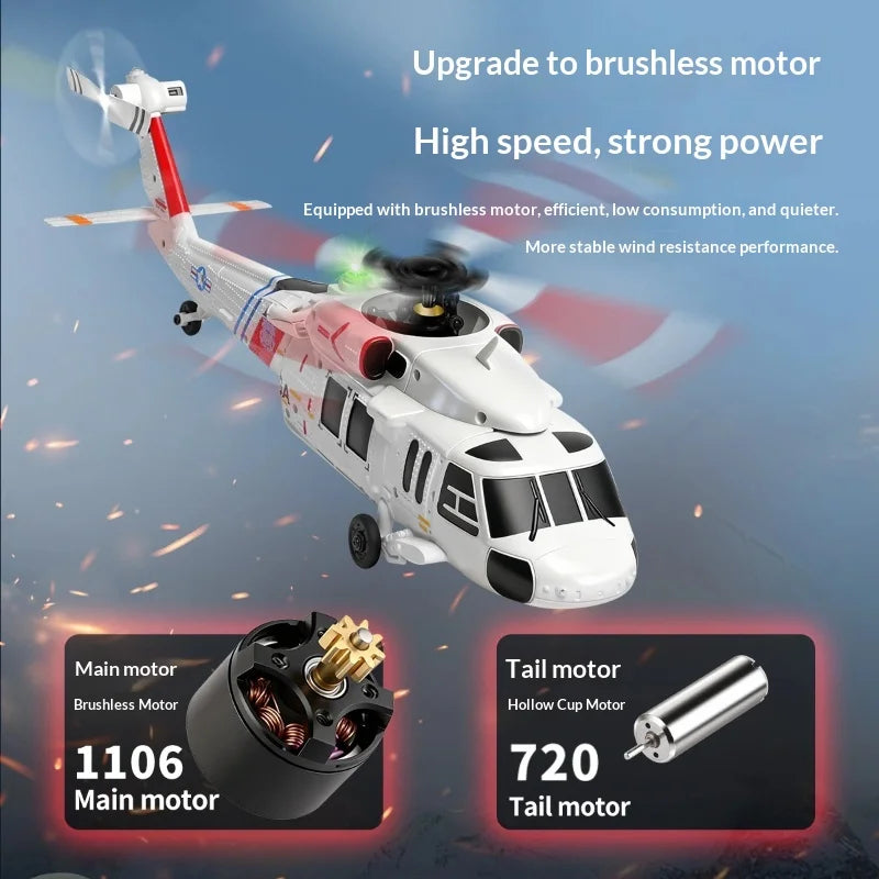Remote Control Military Helicopter With Brushless Motor And Optical Flow Positioning