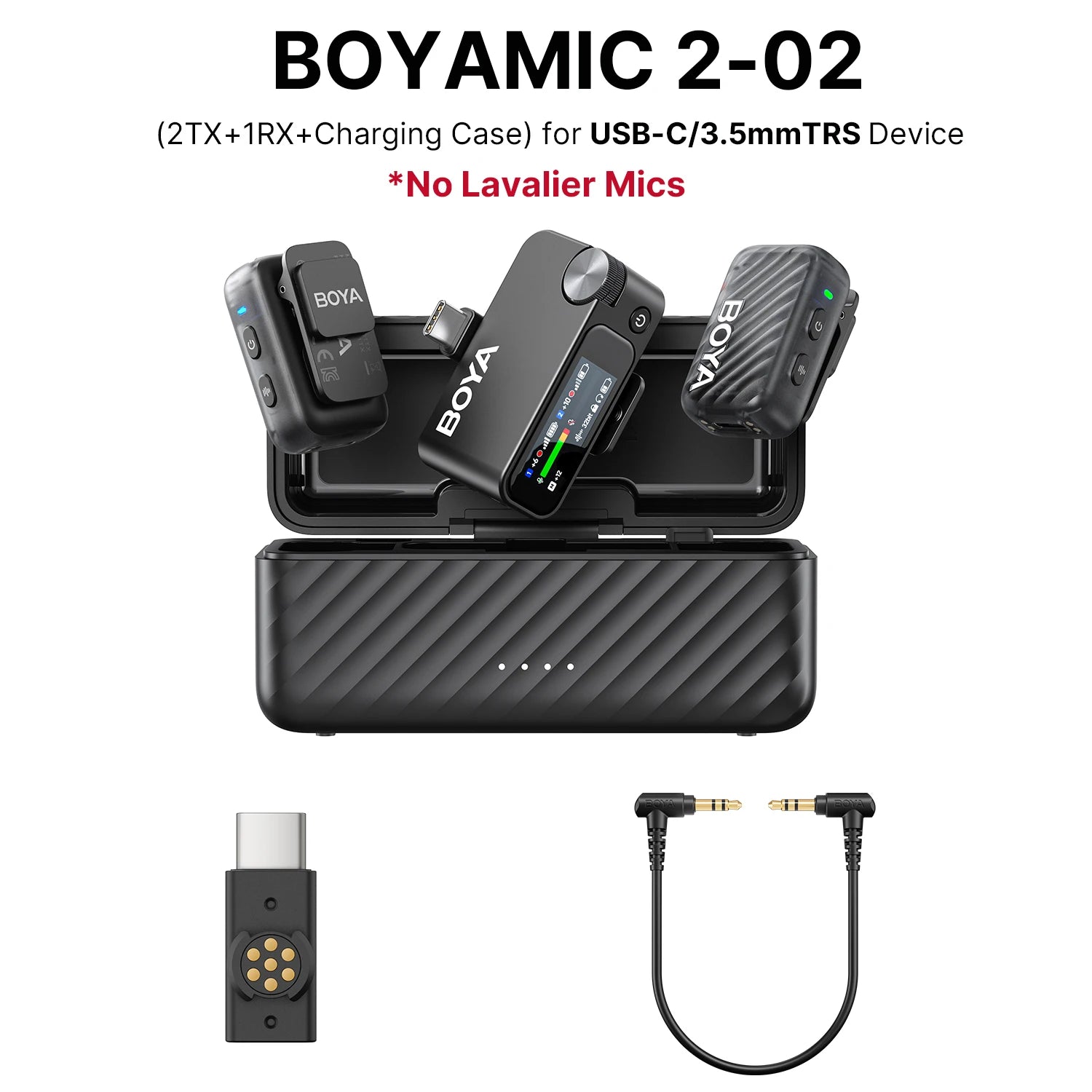 MIC 2 Wireless Lavalier Lapel Microphone for iPhone 15/16 Type-C Devices Android Camera Video Recording Vlog Streaming