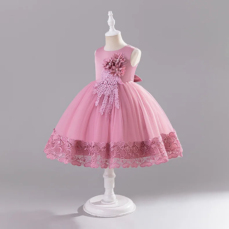 Girls Princess Ball Gown Fluffy Tulle Party Dress for Flower Girl/Birthday/Pageant  Sleeveless for Wedding Dress