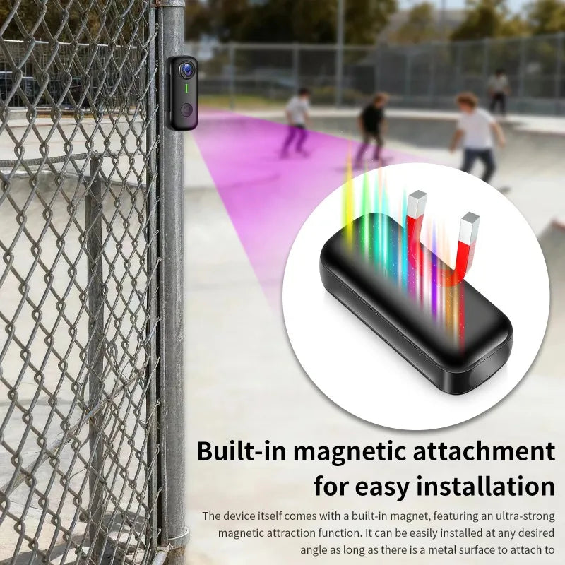 Pocket 2K Mini Magnetic Wearable Action Camera 120 Degree Wide Angle WIFI Hands Free Thumb Cam for Cycling Vlog Outdoor Recording