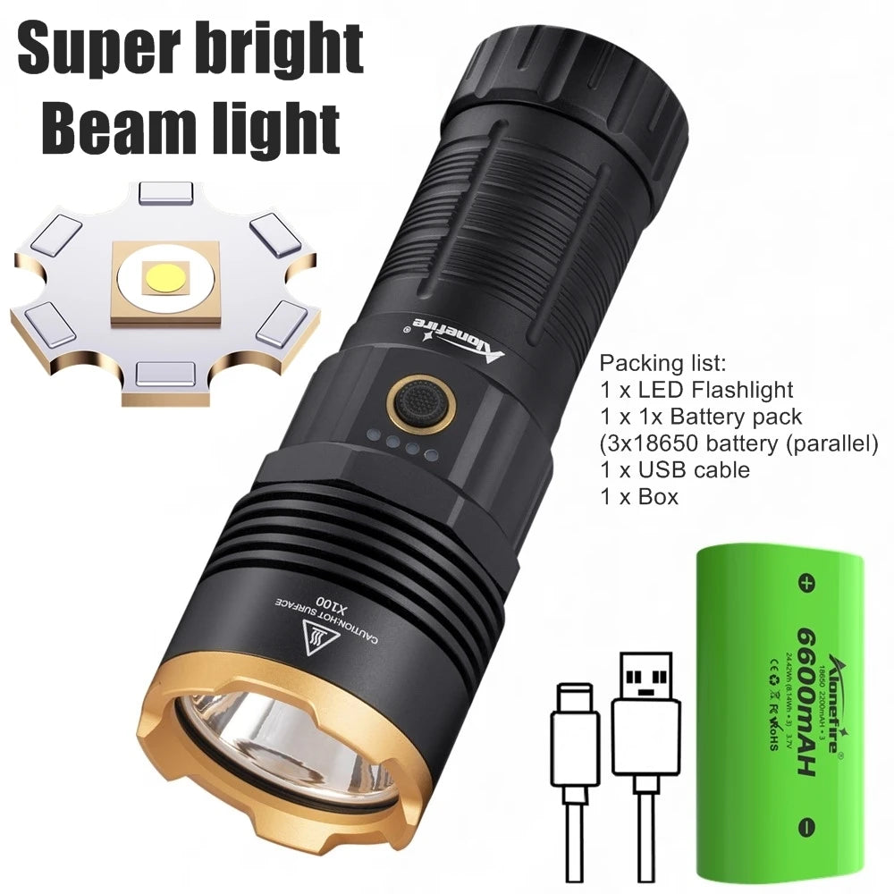 5000 Lumen Rechargeable High Power LED Flashlight