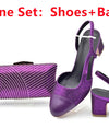 Silver Shoe and Bag Set for Party in Women Shoes and Bags Set for Women Italian African Women Wedding Shoes with Rhinestone