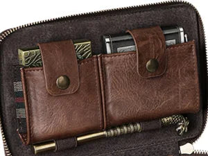 Cigar Humidor, Leather Travel Cigar Case, Include 4 Cigar Tubes & Humidifier, Cigar Draw Enhancer and Multifunction Cigar Cutter