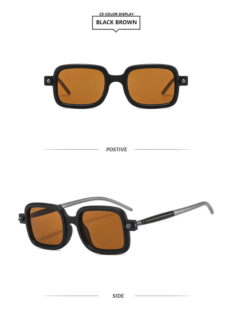 Retro Square Sunglasses With UV400 Protection