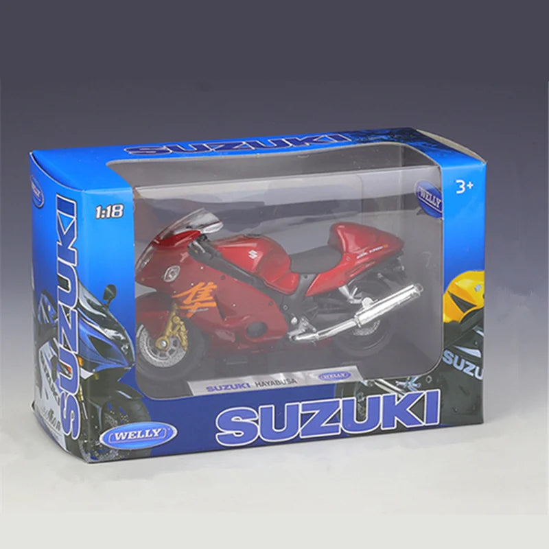 Diecast Suzuki Hayabusa GSX1300R Motorcycle Model 1 to 18 Scale
