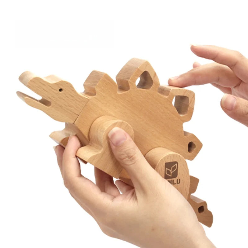 Wooden Dinosaur Cartoon Assembly Puzzle