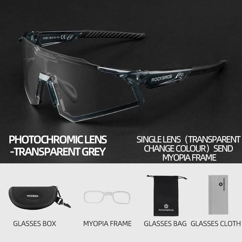 Polarized Photochromic Bike Glasses Outdoor UV400 Bicycle Eyewear Sunglasses Sports MTB Road Cycling Glasses Goggles