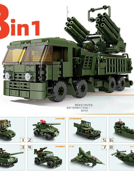 8IN1 Military WW2 War T90 Battle Tank  Building Blocks Army Weapon Bricks Educational Toys For s s Games