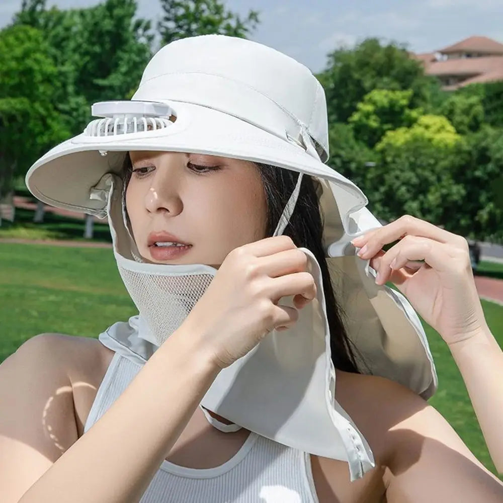 Portable Solar Fan Fisherman Hat With USB Charging