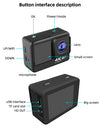 5K Action Camera 4K 60FPS 2" IPS Dual Touch Screen 4X Zoom Pro Action Cam 30M Waterproof WiFi Sports Camera with Remote Contro