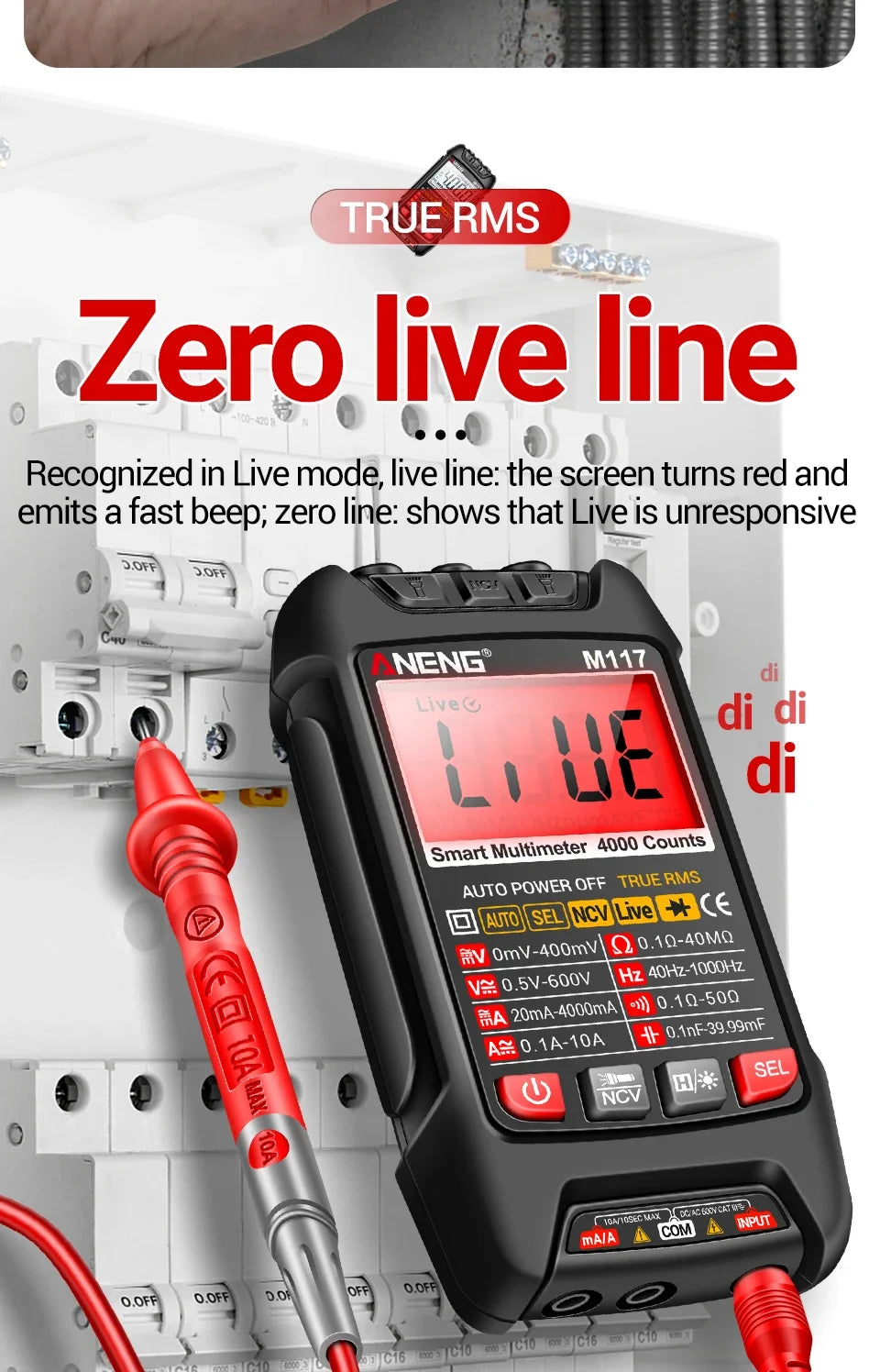 Capacitor Tester Resistance Current Voltage Multimetro 4000 Counts Instruments Meter Multimeters NCV Backlight Tools