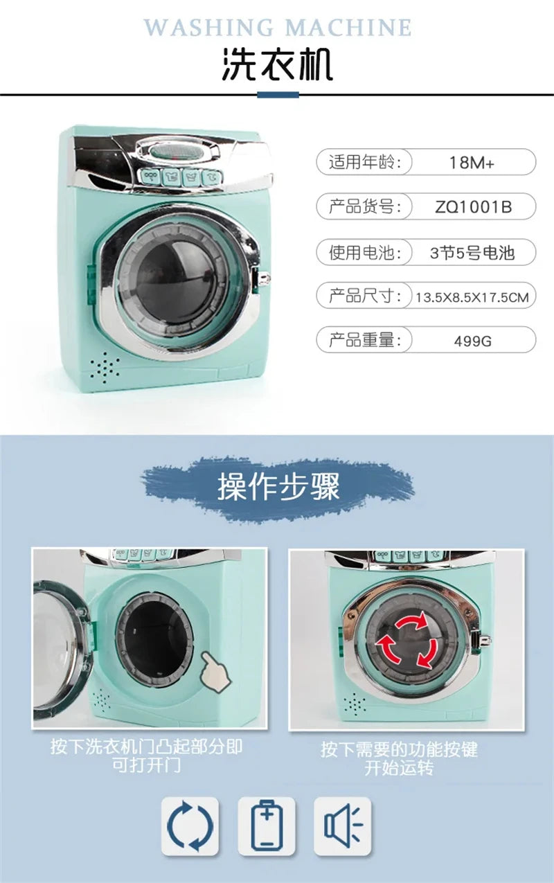 Kitchen Toys for Girls Boys Home Appliances Juicer Washing Machine Toaster Microwave Egg Cooker  Play House Toys