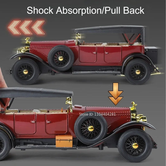 1:24 Phantom 300SL Alloy Diecast Vintage Car Miniature Model Toys Sound Light Pull Back Doors Opened Ornament s Festival Gift