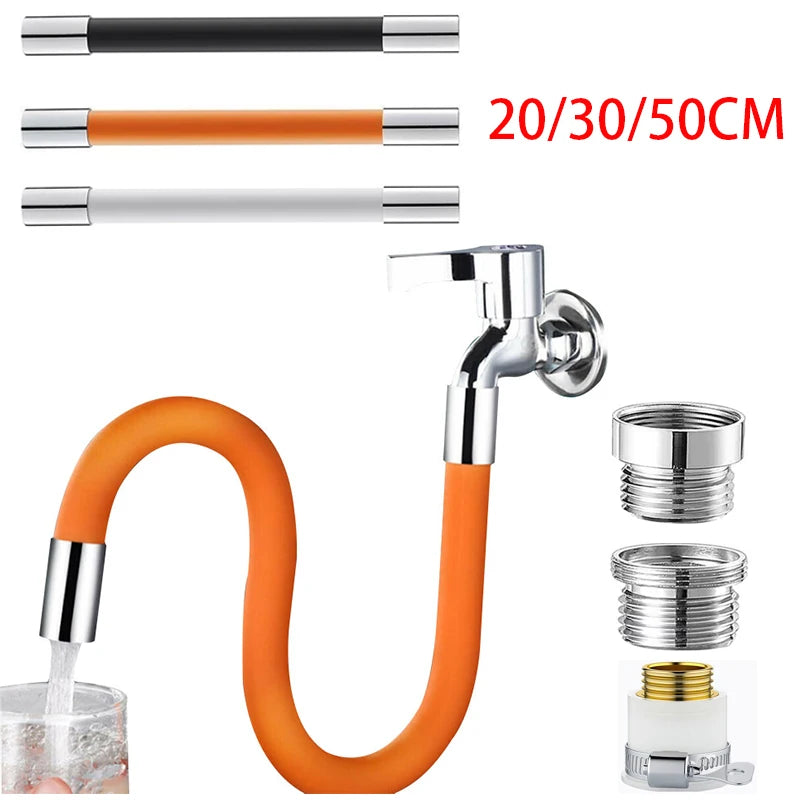 Faucet Extension Extender Bathroom 360° Rotation Adjust Bending Faucet Splash Proof Universal Extension Tube For Wash Basin