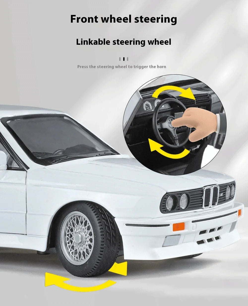 1:24 M3 E30 IM Alloy Miniature Car Diecast Metal Model Collection Hobbies Birthday Present With Friend Decoration Classic Car GT