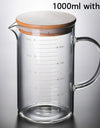 250/350/500/1000ml Glass Measuring Cup With Lid Heat-resistant With Scales Laboratory Beaker Handle Kitchen Measuring Mug
