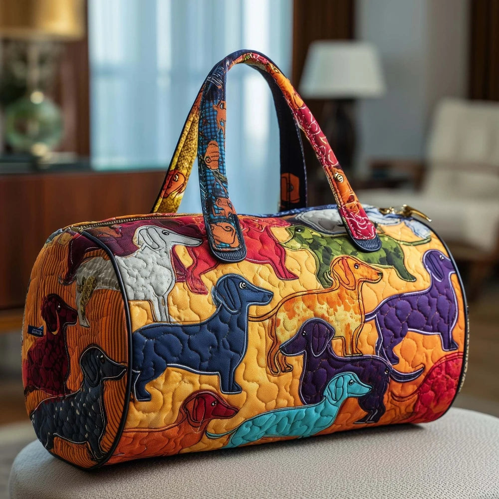 3D Print Quilted Dog Travel Bags Artistic Pet Dog Lovers Durable Weekend Gym Yoga Unique Dachshund Corgi French Bulldog Design