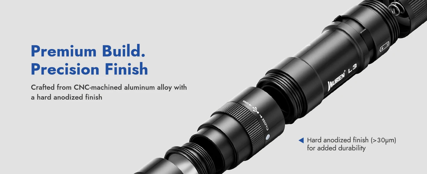 3000 Lumen Rechargeable Tactical LED Flashlight With Dual Way Charging