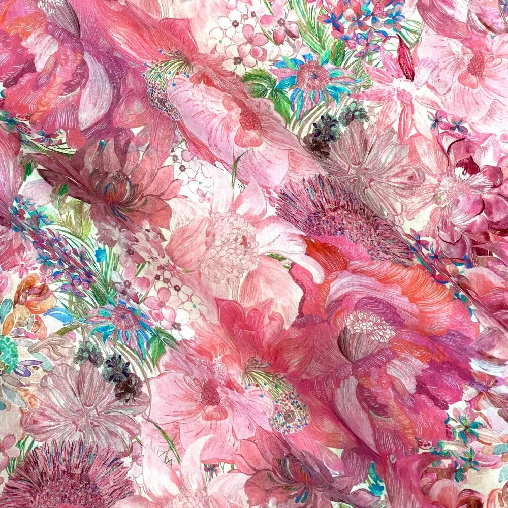 1M/2M/3M 80S Small marina seaflower Like Liberty Fabric Digital Printing For Sewing Cloth Dresses Kids Designer Handmade Fabric