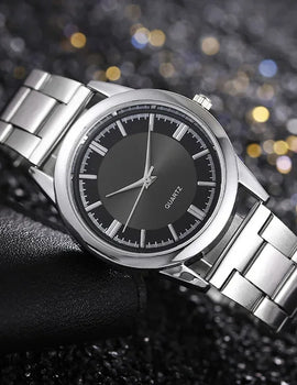 Classic Simple Men's Business Quartz Watch Stainless Steel Round Dial Casual Classic Simple Men's Business Quartz WatchStainles