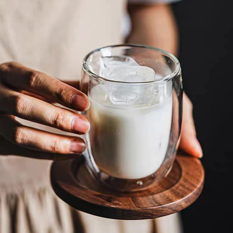 2/4pcs Double Walled Glass Coffee Cup Set Of 240/300ml Cup With Insulated Layer For Latte Cappuccino Heatresist Teacup Milk Mug