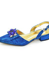 Women Shoes and Bags To Match Set Italy Lady Crystal Low Heels Pointed Toe Party Shoe and Bag African Women Ladies Wedding Pumps