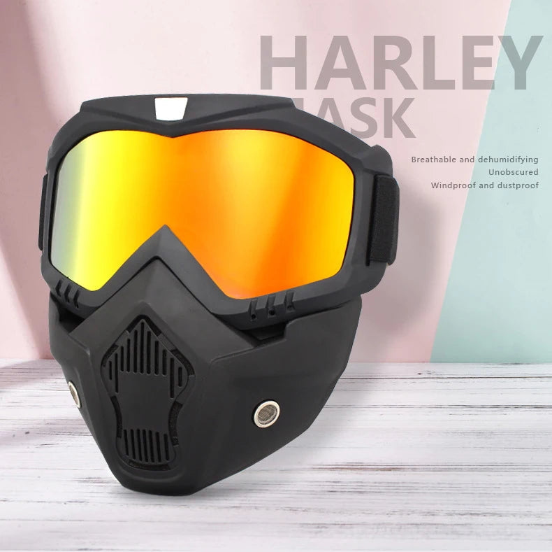 Harley Mask Goggles Motocross Helmet Windshield Outdoor Riding Glasses Spectacles UV400  Sunglasses Cycling  Wind Shields