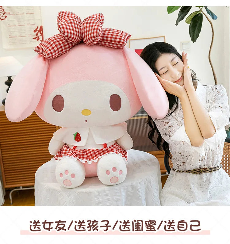 Kawaii 60cm Melody Plush Toy Sanrio Stuffed Doll Anime Soft Pillow Cute Gift Kids Birthday Xmas Plushie Stuffed Animal