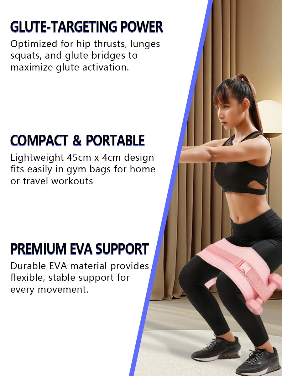 Exercise Hip Thrust Belt ,For Dumbbells, Kettlebells, and Plates,Slip-Resistant Padding for Hip Protection,Perfect for Gym, Home