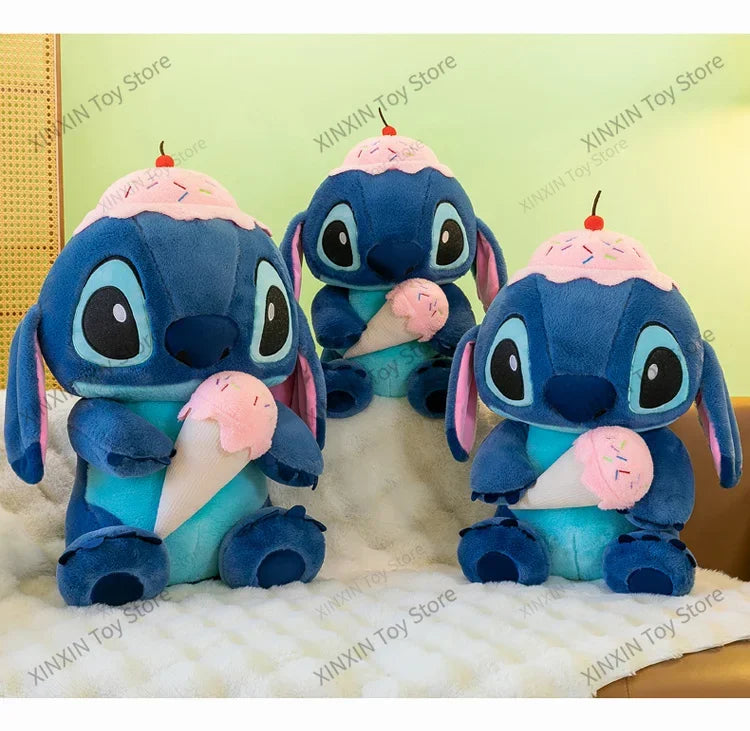 70cm Disney Ice Cream Lilo&Stitch Plush Toys Kawaii Big Size Stitch Stuffed Dolls Soft Pillow Cartoon Anime Kids Birthday Gifts