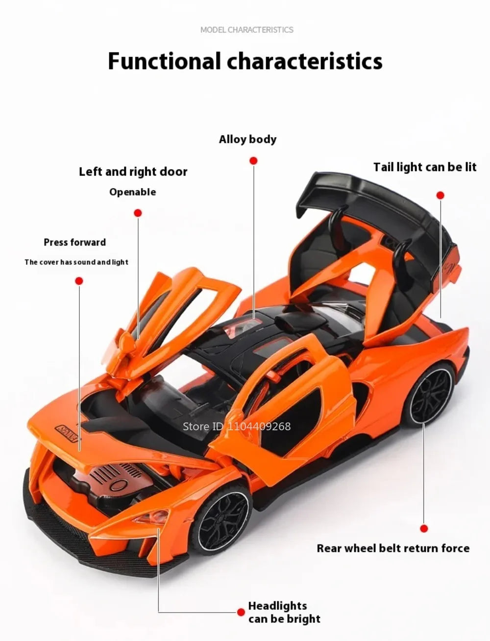 1:32 Scale Senna P1 Alloy Car Model Toy Simulation Sound Light Supercar Diecast Metal Vehicles Collection Birthday Gifts
