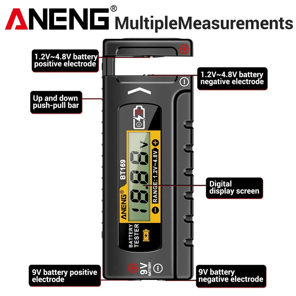 Universal Battery Tester 9V 1.5V Button Cell Test LCD Battery Indicator Gauge Checker Household Analyzer Meter Tools