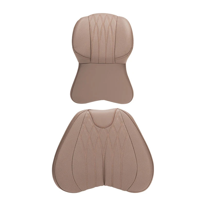 PU Car Lumbar Back Support Headrest Neck Pillow Memory Foam Lumbar Pillow Universal Soft Neck Pillows Cushion Car Supplies