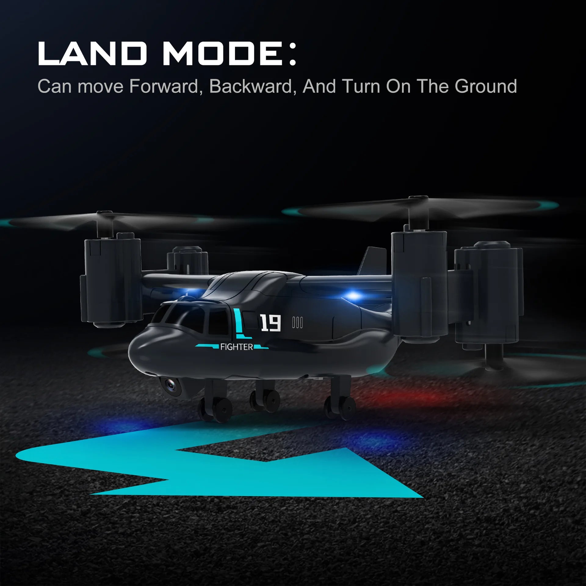 Remote Control Helicopter Drone 480P Camera Fighter UAV Land Air Mode Aircraft Brushless RC Drones for  Plane Toys