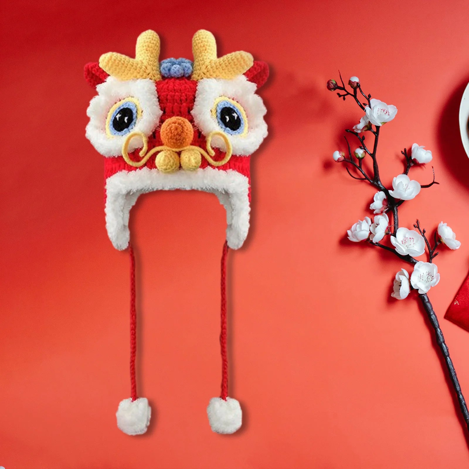 Chinese Dragon Hat Comfortable Costume Decoration Headdress Animal Hat for New Year Birthday Fancy Dress Performance Halloween