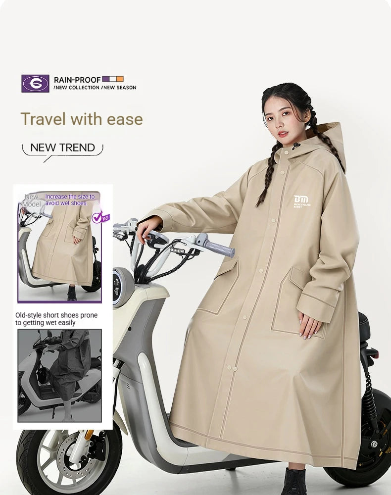Full Body Waterproof Rain Poncho for Motorcycle and Outdoor Activities