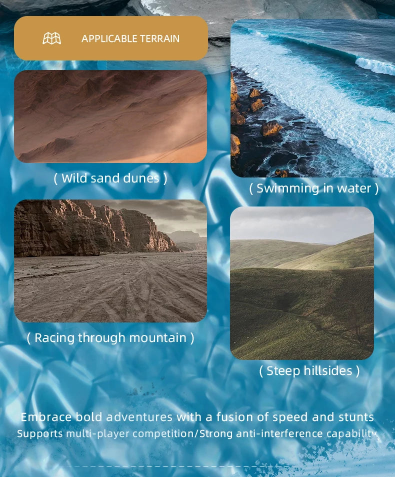 4WD RC Car 2.4G Amphibious 4 Wheel Remote Control Truck Climbing Off Road Waterproof Armored Vehicles 's Toys