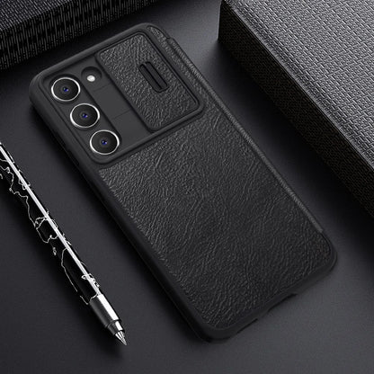 Luxury Flip QIN Pro Leather Case For Samsung Galaxy S23 Plus / S23+ Shockproof Protection Cover With Card Holder