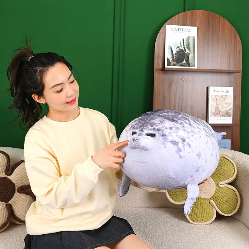 70cm Kawaii Seal Stuffed Animal Seal Plush Toy Soft Cuddly Baby Seal Doll Kids Birthday Gift Plushie Stuffed Animal Pillow