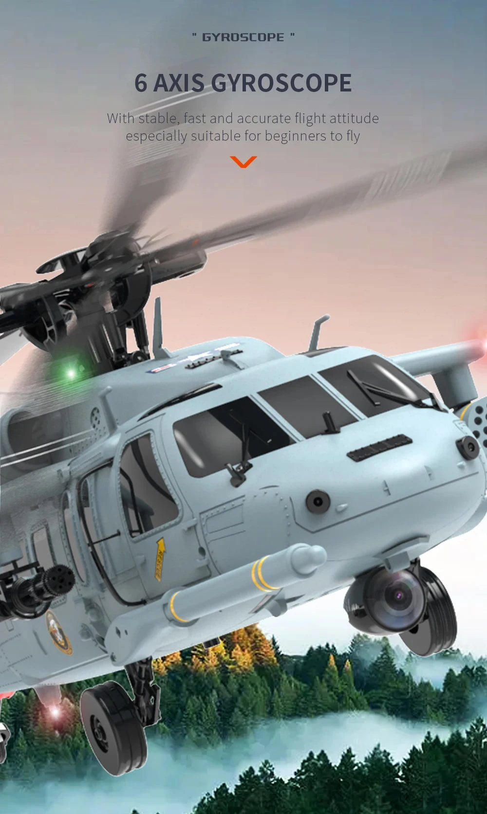 Remote Control Naval Military Helicopter With GPS Positioning