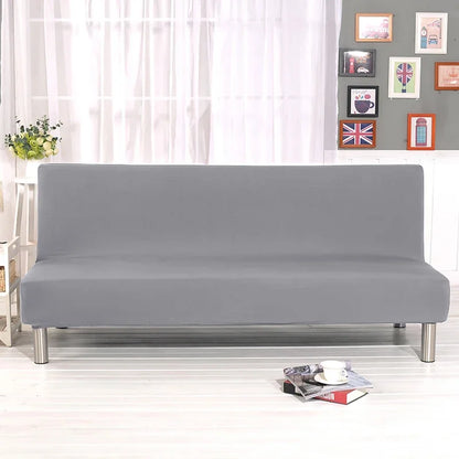 Armless Sofa Covers Elastic Solid Color Sofa Bed Cover Folding Seat Slipcover Dust-proof Stretch Couch Protector for Living Room