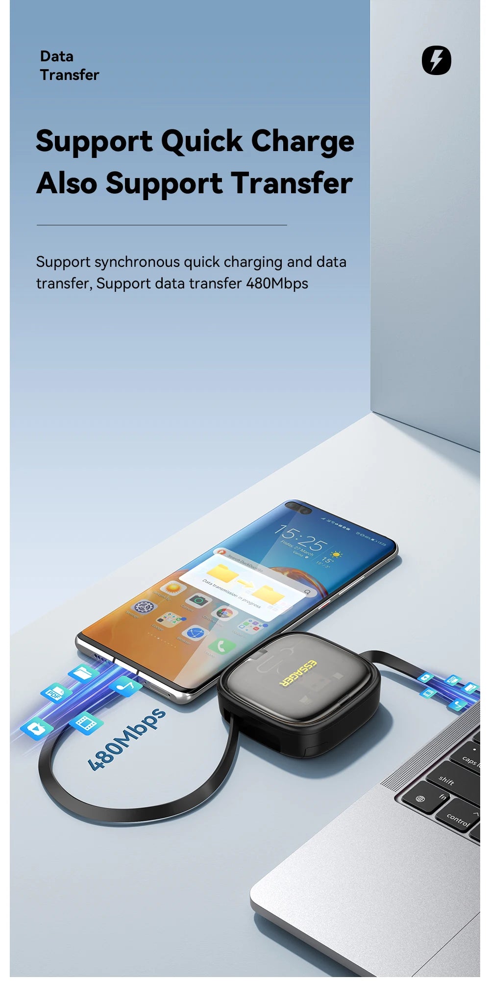 PD 60W Multifunctional USB Type-C Cable Set with Storage Box