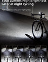 Bike Front Light 1500LM 5000mAH Battery Bicycle Light Aluminum Smart Sense LED Lamp Flashlight Cycling Headlight