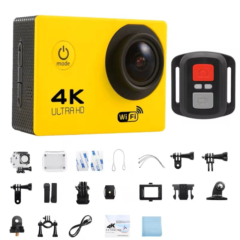 4K WiFi Action Camera with 2 Inch Screen and 30M Waterproof Case